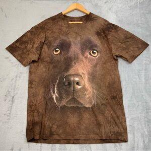 The Mountain Chocolate Lab Face Classic Crew Short Sleeve T-Shirt. XL.